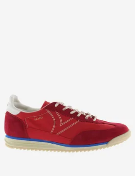 Suede Panel Trainers Red female - Victoria - FashionsVida