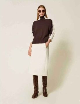 Para mujer. 252TP2191 Falda midi de tejido scuba (40), Casual, Viscosa