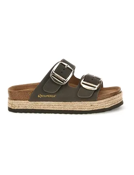 Ciabatte verdi con doppia fascia regolabile e suola platform S11T228 38 - Superga - FashionsVida