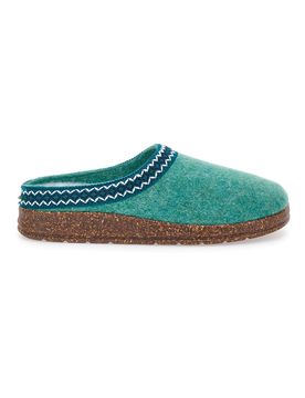Pantofole Verdi in Feltro con Bordo Ricamato e Plantare Estraibile Pittarello Bio2 39