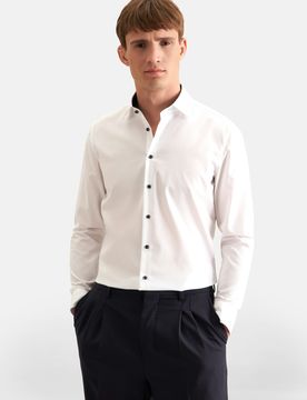 Slim Business Hemd Uni Weiß 43
