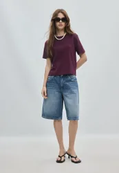 Basic-T-Shirt im Regular-Fit, Heavy Weight Purpurrot XS