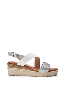Women's 'Joani' Porvair Wedges Sandal in White Size: 4 - White - Size: 4 - Moda in Pelle - FashionsVida