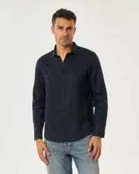 Camicia Exchange blu in puro lino