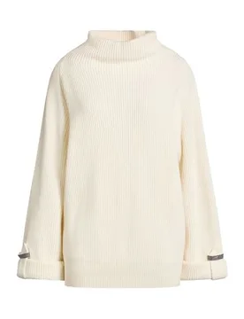 Rollkragenpullover Damen Cremeweiß L Damen - Brunello cucinelli - FashionsVida
