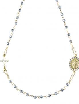 Collana Unisex Rosario Oro Bianco Giallo GL101374