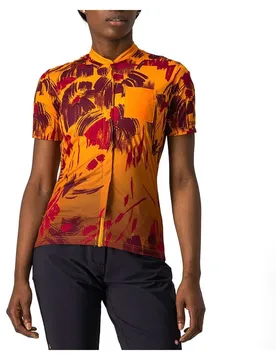 Maglia A Maniche Corte Unltd Sentiero Golden Orange / Barbaresco Red - Castelli - FashionsVida