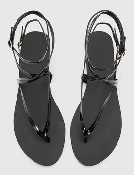 Sandalias de mujer con tira de tobillo y punta cuadrada con rhinestones para Navidad - Shein - FashionsVida
