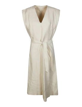 Vestito midi Lia con cintura e scollo a V