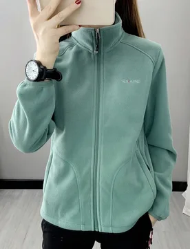 Pieza Chaqueta deportiva de mujer para senderismo y montañismo, con forro polar de sherpa de 330g de grosor - Shein - FashionsVida