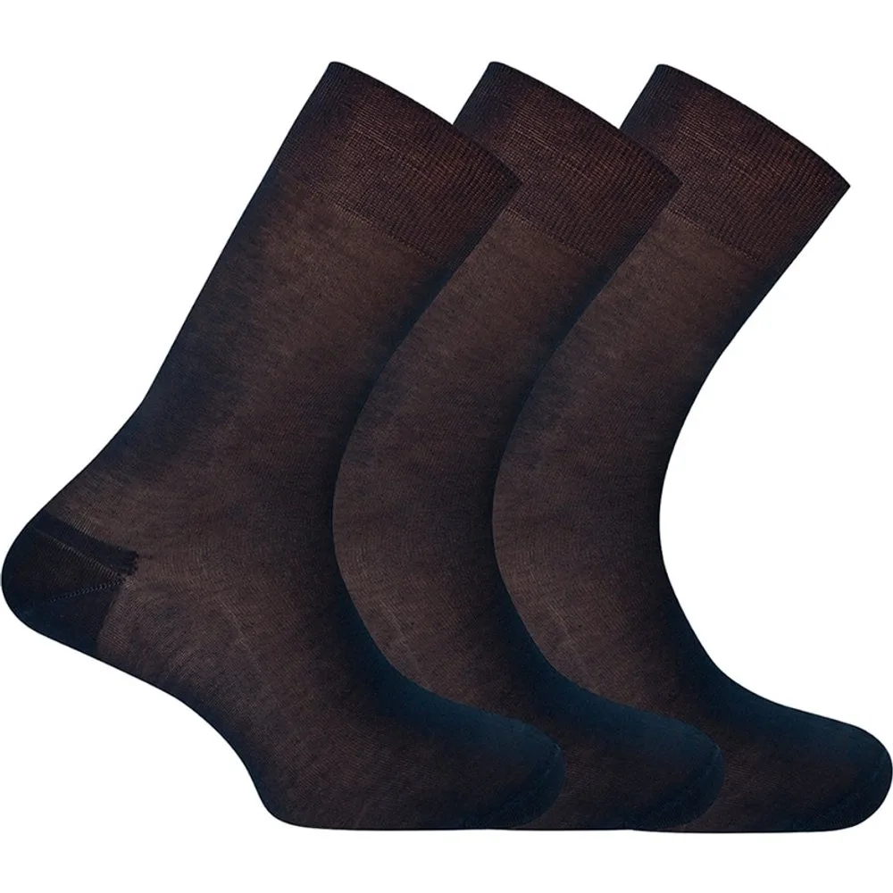 Pack de 3 calcetines 100% Hilo de Escocia Liso. Hecho en España - Punto Blanco - FashionsVida