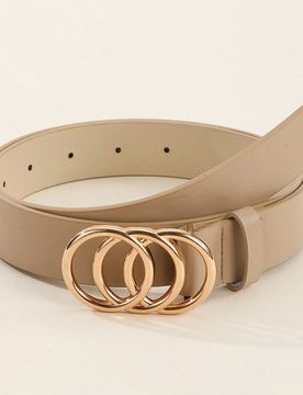 Pieza Cinturón de mujer elegante con 3 hebillas doradas, casual, de moda, adecuado para diversas ocasiones, vacaciones, negocios, uso diario, fiestas