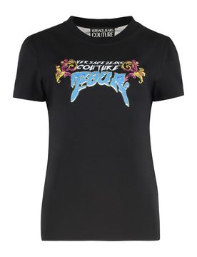 Logo Print Sequin Embellished T-Shirt