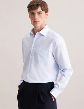Regular Business Hemd Struktur Blau 48