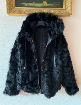 Reversible Goat Fur Jacket - Trussardi - FashionsVida