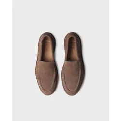 Mocasines planos de mujer de serraje