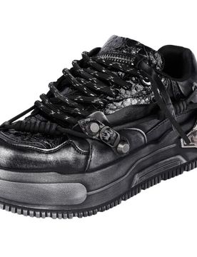 Gothic Sneaker - Metamorphosis Men’s Distressed Platform Trainers - Black Fade - EU41 bis EU46 - für Männer - Größe EU41 - schwarz - Männer - m