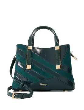 Leather Blend Striped Textured Tote Bag Teal female - Dune london - FashionsVida