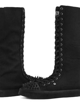 Gothic Stiefel - 18 Eye Sneaker Black Canvas - EU36 bis EU45 - Größe EU45 - schwarz - Unisex - unisex