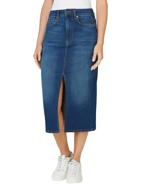 Gonna Midi A Vita Alta Midi Denim Denim 5FB XS