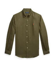 Camicia di lino Custom Fit oliva XL