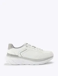 Colour Block Lace Up Trainers White male