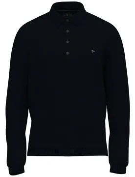 Polo A Maniche Lunghe 1602333 Navy M - Fynch Hatton - FashionsVida