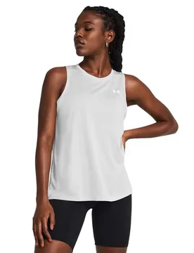 T-shirt Sans Manches Tech Twist Halo Gray / White / White M - Under armour - FashionsVida