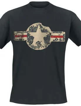 Rockabilly T-Shirt - USAF - S bis 4XL - für Männer - Größe S - schwarz - Männer - male - Gasoline Bandit - FashionsVida