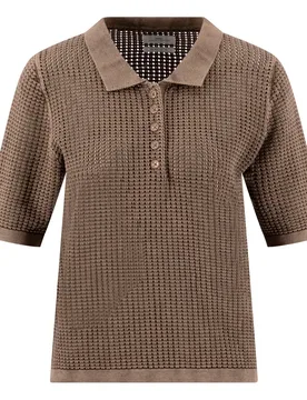 Maglione A Maniche Corte 26037122 Truffle Brown XS - Fynch Hatton - FashionsVida