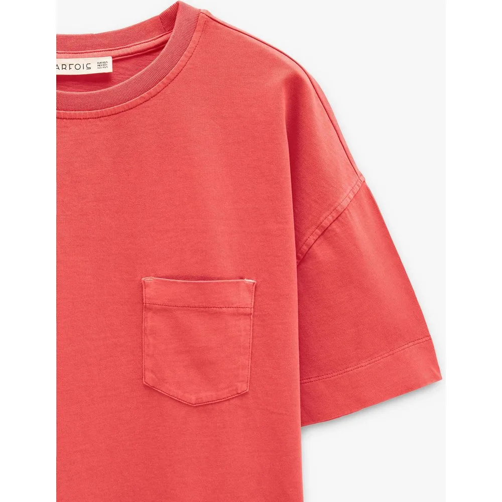 Camiseta de mujer 100% algodón de manga corta con bolsillo lateral - Parfois - FashionsVida