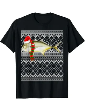 Jack Crevalle Fish & Santa Hat Funny Xmas Party T-Shirt 100% Cotton O-Neck Short Sleeve Summer Casual Mens T-shirt Streetwear - Aliexpress - FashionsVida