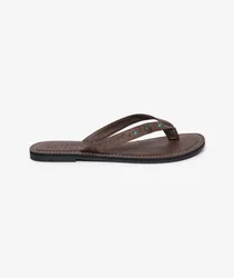 Superdry Damen Flip Flops mit Kunstleder-prägung Brown - Größe: 5-6