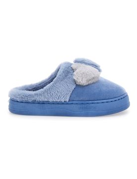 Ciabatte azzurre in peluche con fiocco 25839 36/37