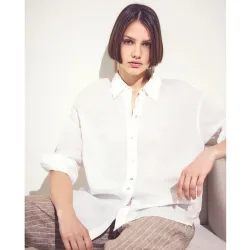 Camisa de mujer lino manga larga
