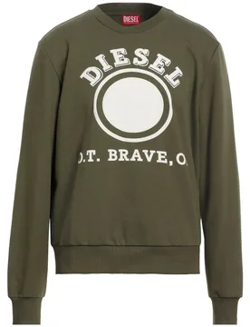 Mens Dot Logo Green Sweatshirt Cotton - Size Small - Diesel - FashionsVida