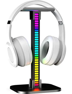 Soporte para auriculares con barra de luz led rgb digital recargable usb music sync display 12 pcs - XANLITE - FashionsVida