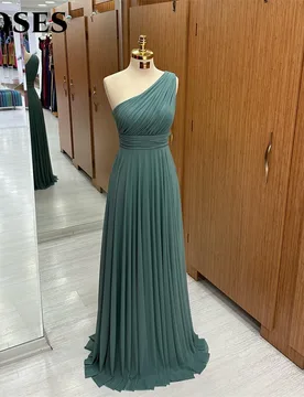 ROSES One Shoulder Long Party Dress Beach Vintage Night Dresses Chiffion Pleat Sleeveless Celebrity Dress robe de bal Customized - Aliexpress - FashionsVida
