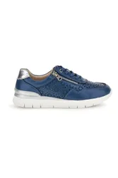 Sneakers blu traforate con arch support in vera pelle 182082 38