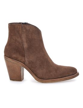 Stivaletto marrone in vera pelle con tacco 6326400 38