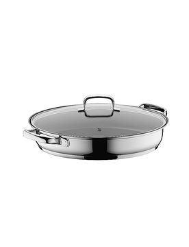 Sartén para pescado con tapa de cristal 38x26cm plata