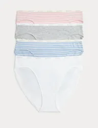Pk Cotton Rich Bikini Knickers Light Blue Mix female
