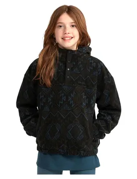 Polaire à Capuche Super Black Retro Ikat 7-8 Années Fille