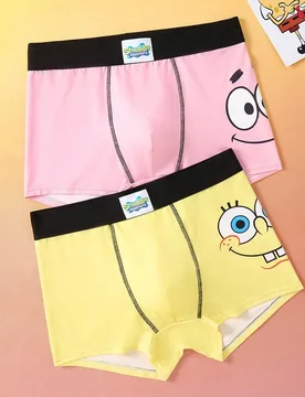 Piezas de calzoncillos tipo bóxer cómodos y transpirables con estampado de dibujos animados para hombres - Shein - FashionsVida
