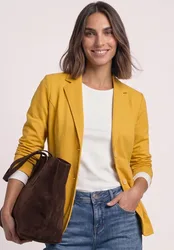 Basic Blazer in Unifarbe female Gelb