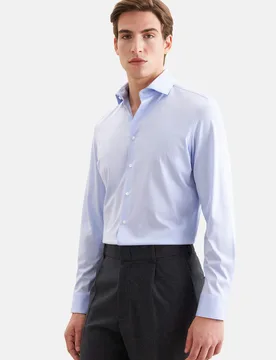 Shaped Jerseyhemd Uni Blau 43 - Seidensticker - FashionsVida
