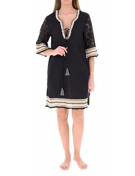 Abito copricostume caftano NERO M - I CAFTANI DI ROBY ZU - FashionsVida