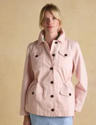 Pure Cotton Lightweight Collared Utility Jacket Pink female