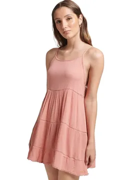Robe Sans Manches Vintage Mini Beach Cami Desert Sand Pink XS - Superdry - FashionsVida