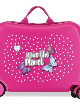 Maleta de cabina de niña Save the Planet rígida con capacidad de 34L - Movom - FashionsVida